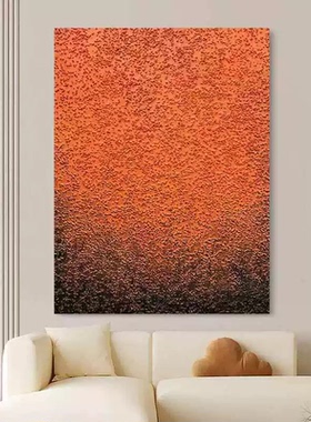 简约手绘画红色《石来运转》玄关现代抽象装饰画背景沙发墙落地画
