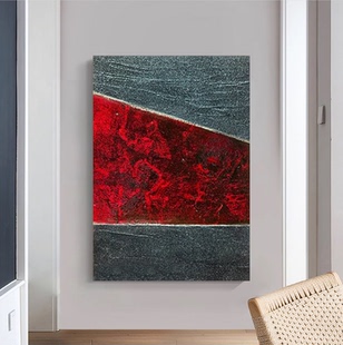 挂画装 MHD原创手绘 风极简沙发客厅玄关软装 意式 饰画 黯域红潮