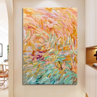 MHD大芬村手绘油画《云浪》客厅高级感装饰画玄关背景抽象肌理画