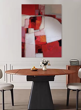 现代玄关手绘油画《永结》抽象肌理感客厅沙发酒店装饰画卧室挂画