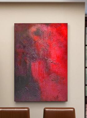 MHD纯手绘油画客厅挂画餐厅简约肌理大厅玄关竖版沙发现代装饰画