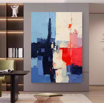 MHD手绘油画《彩辉溢彩》现代艺术沙发抽象画客厅卧室玄关装饰画