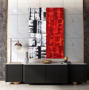 饰画玄关红色挂画 客厅沙发背景墙装 MHD原创手绘油画 光之律动