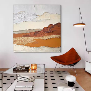 MHD手绘油画正方形油画大厅艺术画高端客厅沙发餐厅背景墙装饰画