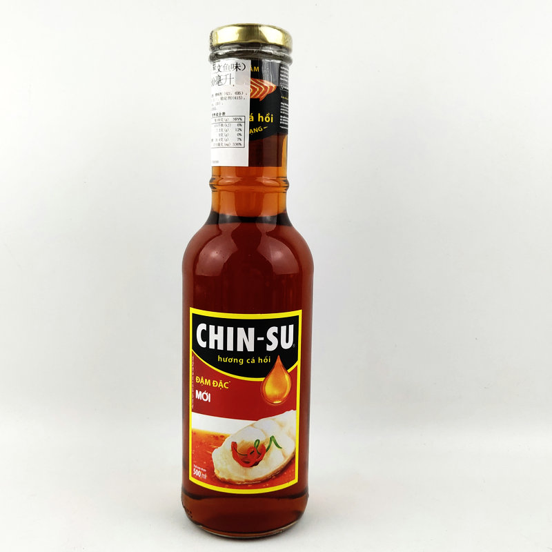 包邮越南原装进口金苏ChinSu三文鱼味鱼露500ml蘸料酱玻璃瓶香