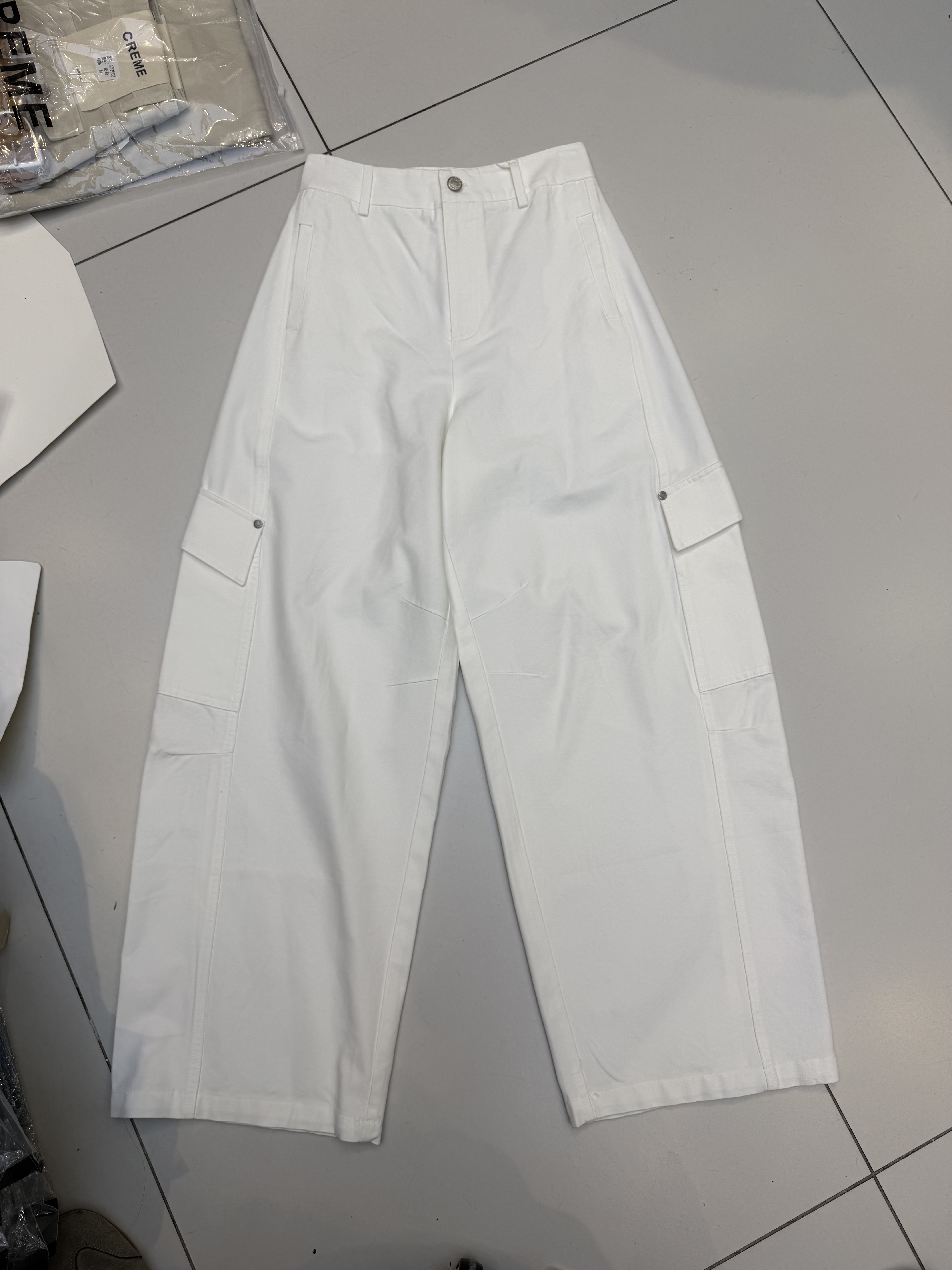 欣怡52613正品2026春夏显瘦百搭休闲裤女白色工装裤阔腿裤长裤潮