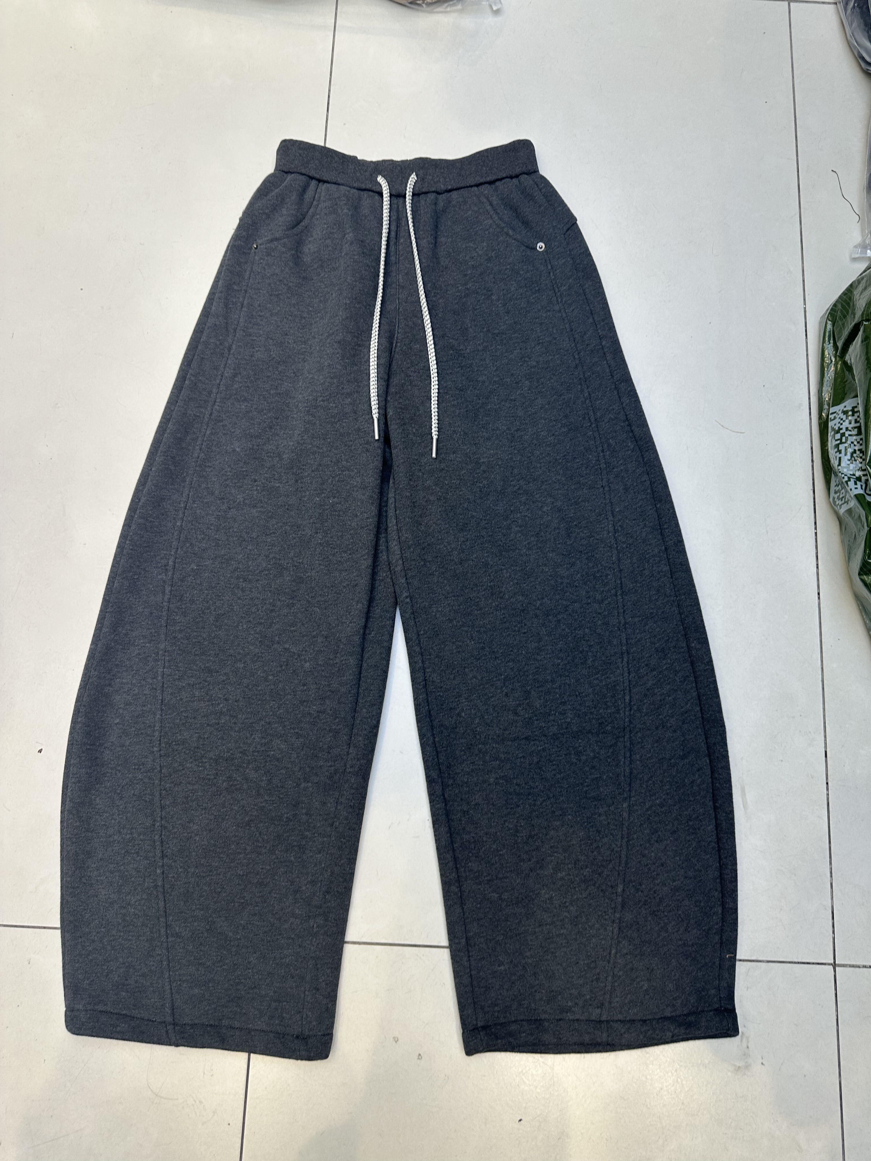 LEXi乐兮M2571正品复合绒松紧腰收绳弯刀裤女2025冬季新百搭洋气