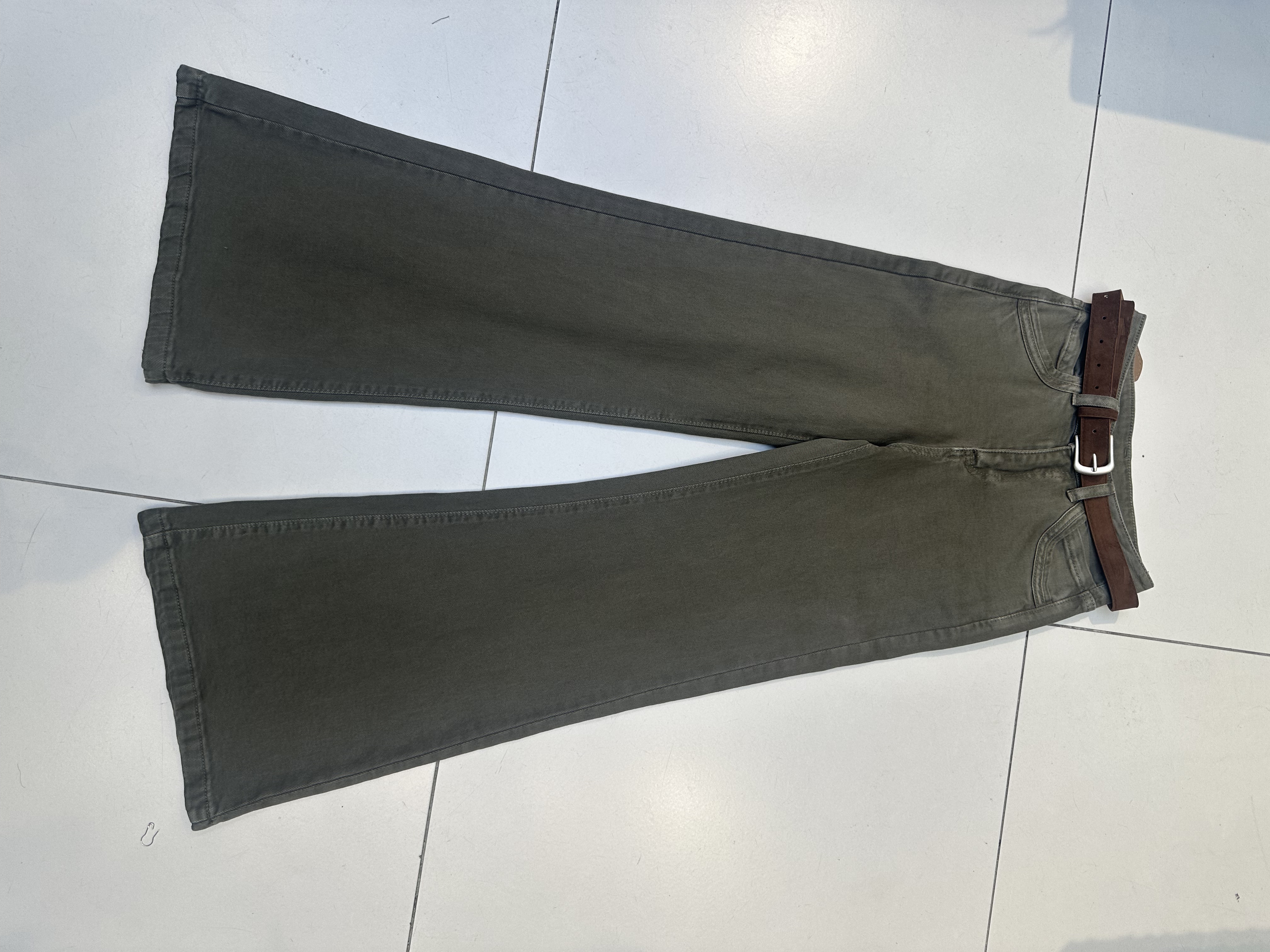 H2-6537弹力喇叭阔腿裤女牛仔裤