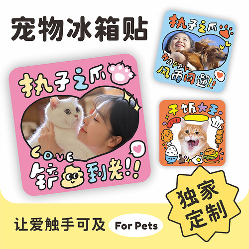 定制亚克力磁吸冰箱贴宝宝情侣动漫照片个性创意宠物猫狗纪念礼物