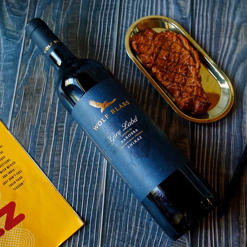 澳洲原瓶进口 wolf blass纷赋酒庄灰牌设拉子红葡萄酒 双支装