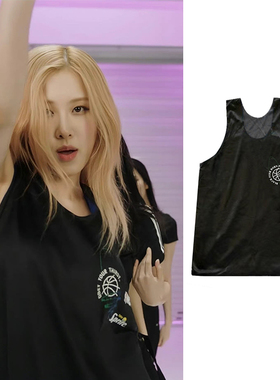 blackpink朴彩英rose同款球衣shut down爵士舞背心打歌服黑色舞服