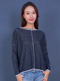 圆领长袖卫衣女2023秋季新款女士上衣纯色简约百搭宽松女装