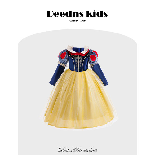 女童白雪公主裙子重工生日礼服裙