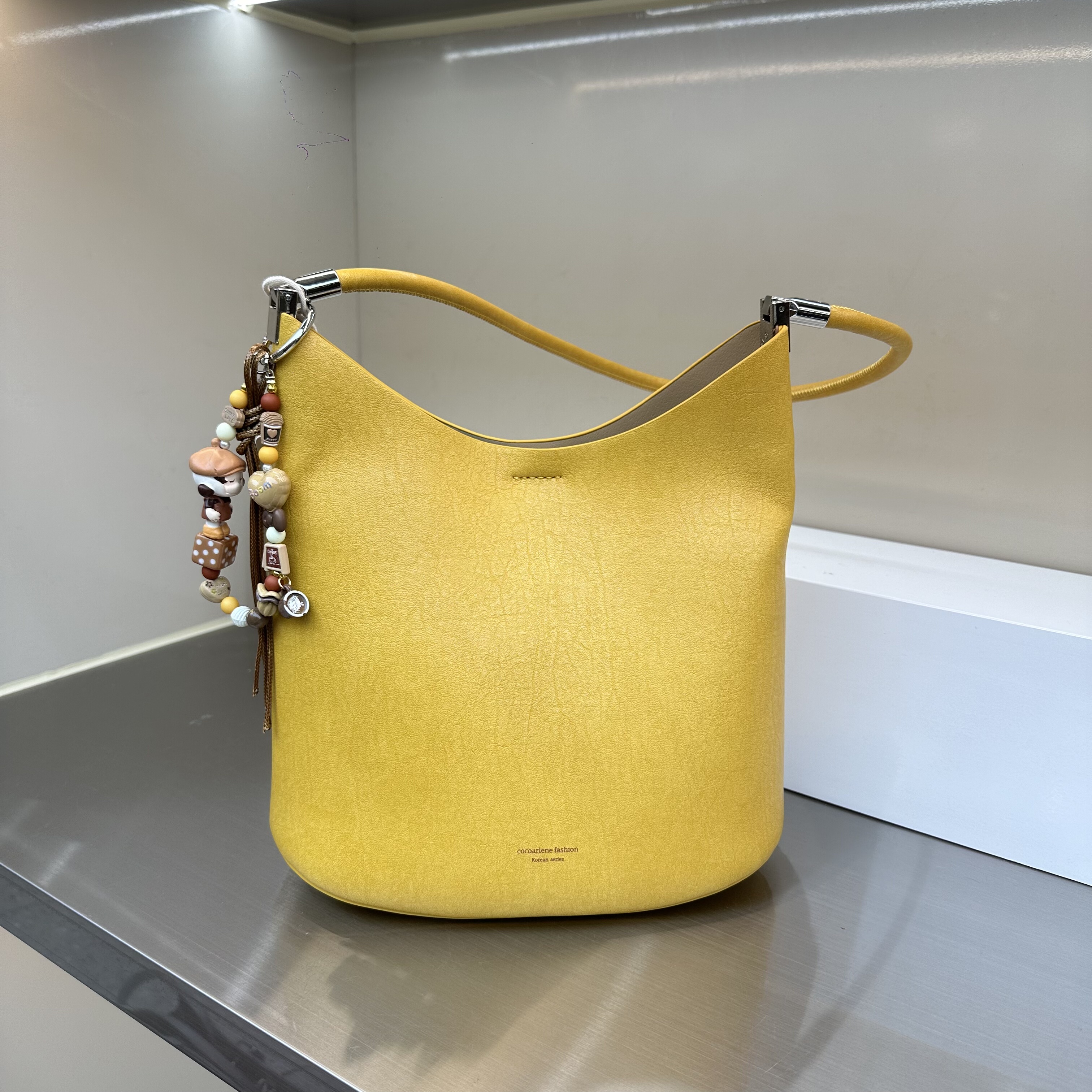 时髦复古风新款复古休闲慵懒风软皮单肩腋下托特包女包纯色子母包