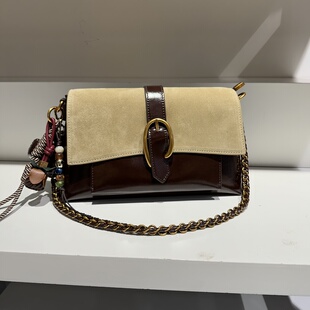 美缇2026秋冬款磨砂皮翻盖分层小方包复古腋下包洋气单肩斜挎包女