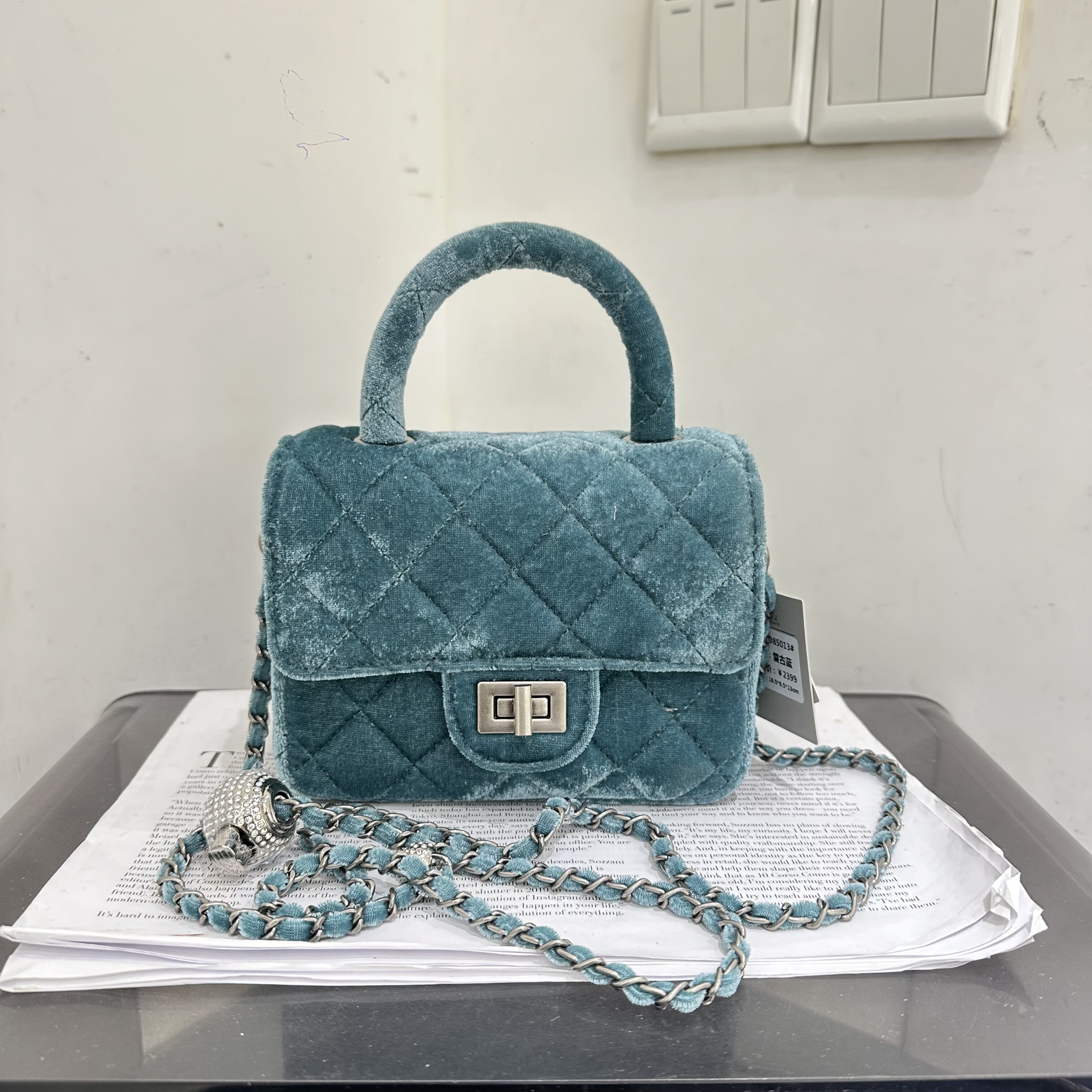 小d家新款复古休闲小香风手提小方包实用时尚简约斜挎菱格链条包