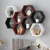 墙上置物架背景墙面壁挂墙壁柜客厅餐厅卧室床头装 饰框架创意格子