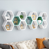 墙上置物架客厅电视背景墙面隔板影视墙壁挂装 饰墙柜房间创意格子