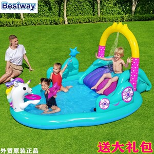 独角兽喷水池滑梯玩具池花园戏水
