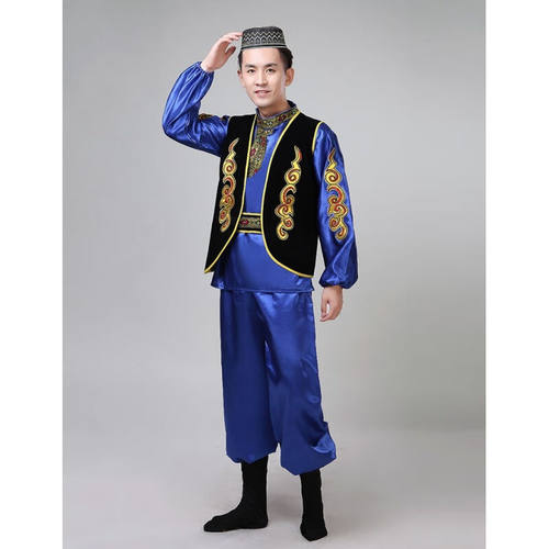 姬昔新疆维吾尔族男款舞蹈演出服男款少数民族回族哈萨克族儿童男