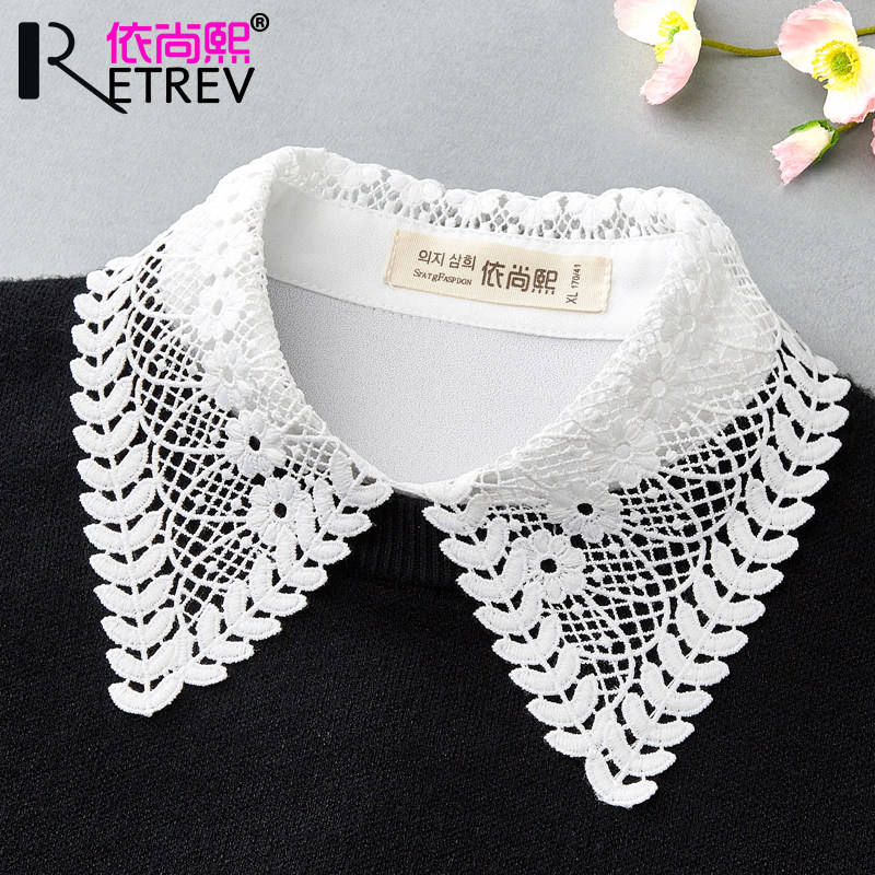 KOREAN VERSION OF THE NEW WHITE HOLLOW FASHION FAKE COLLAR CHILDRENS VERSATILE FAKE COLLAR SOLID COLOR SWEATER FAKE SHIRT ACCESSORY COLLAR