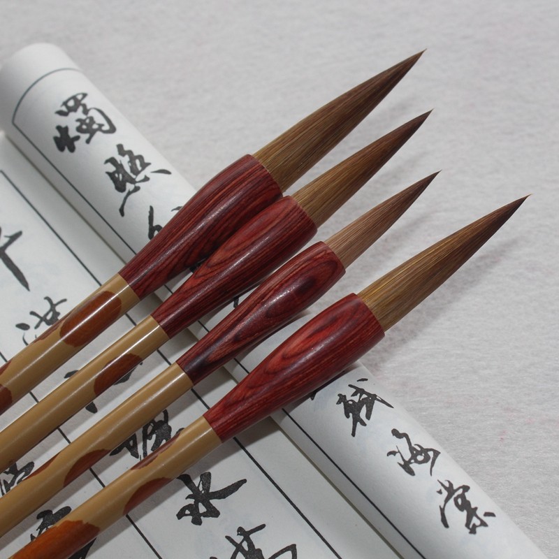 包邮精品四支行楷善琏狼毫毛笔