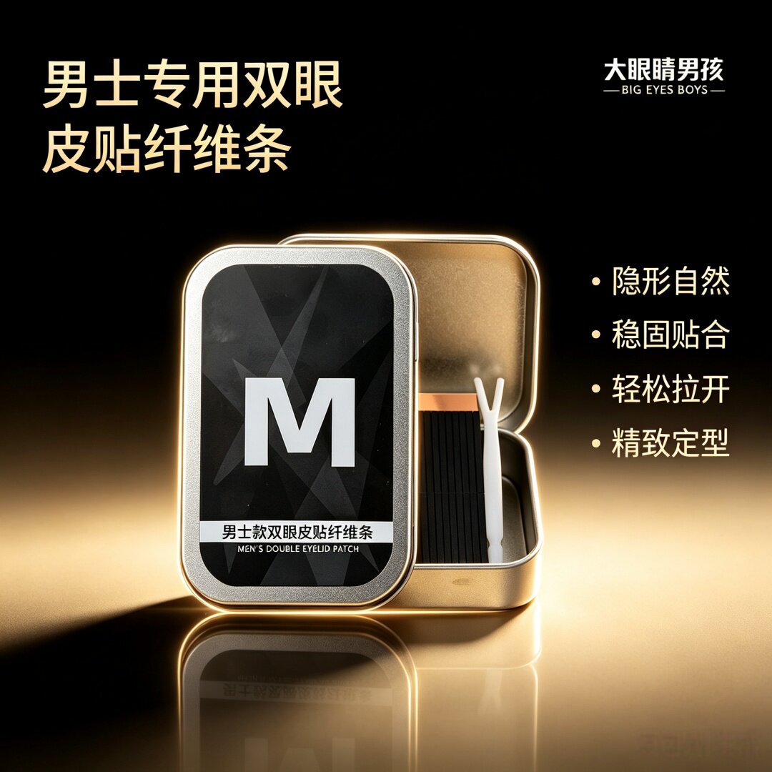 大眼睛双眼皮贴男隐形双眼皮纤维条无痕拉线男士专用定型神器工具