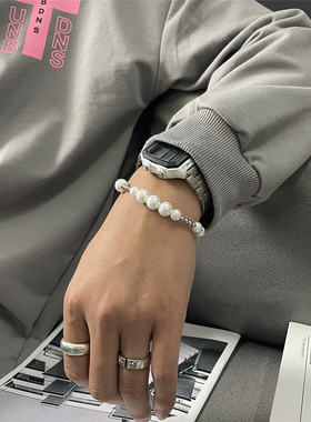 中性珍珠拼接手链男潮小众