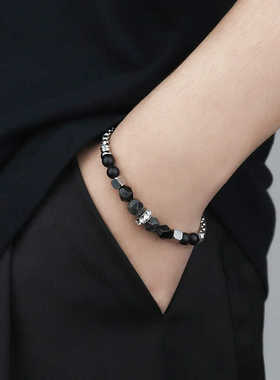 男士虎眼石复古潮流手链原创设计