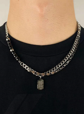 钛钢男士潮流项链原创设计