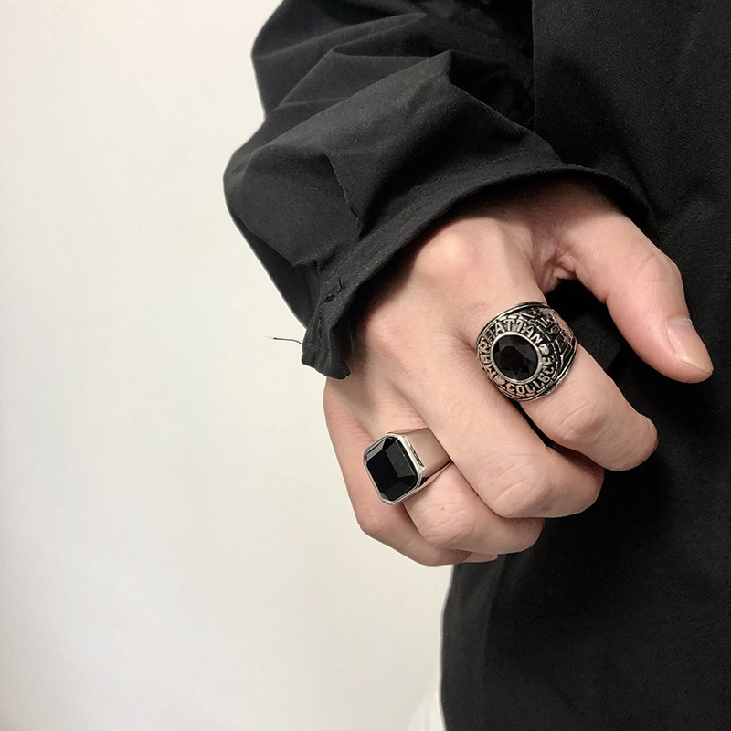 奇志爷爷男士钛钢潮流戒指