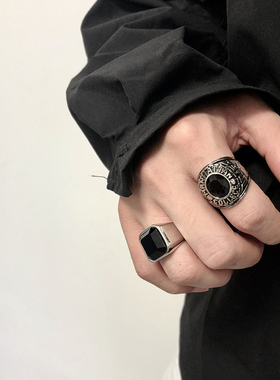 奇志爷爷男士钛钢潮流戒指