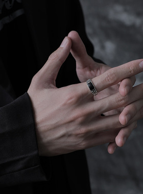 奇志爷爷男925银潮流戒指
