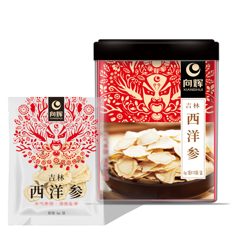 向辉西洋参片6g/袋×10袋 正品旗舰店吉林长白山中药花旗参小袋装