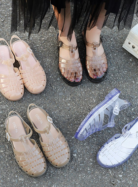 同款罗马编织复古果冻鞋女凉鞋