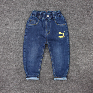 2021春秋装双层牛仔裤儿童装男童长裤夹裤只加薄布里子柔软款B01