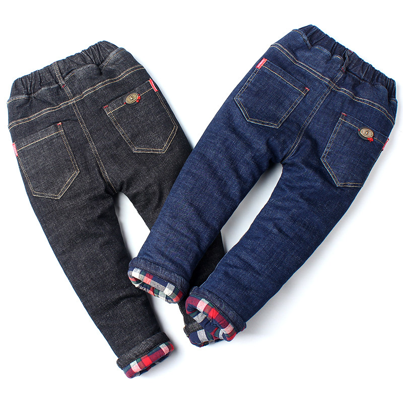 男童棉裤三层加厚牛仔