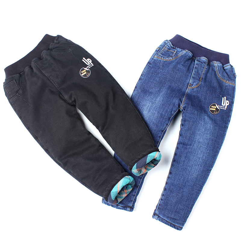 一条过冬男童加厚棉裤休闲宽松版牛仔裤大童学生裤子高腰5-10岁
