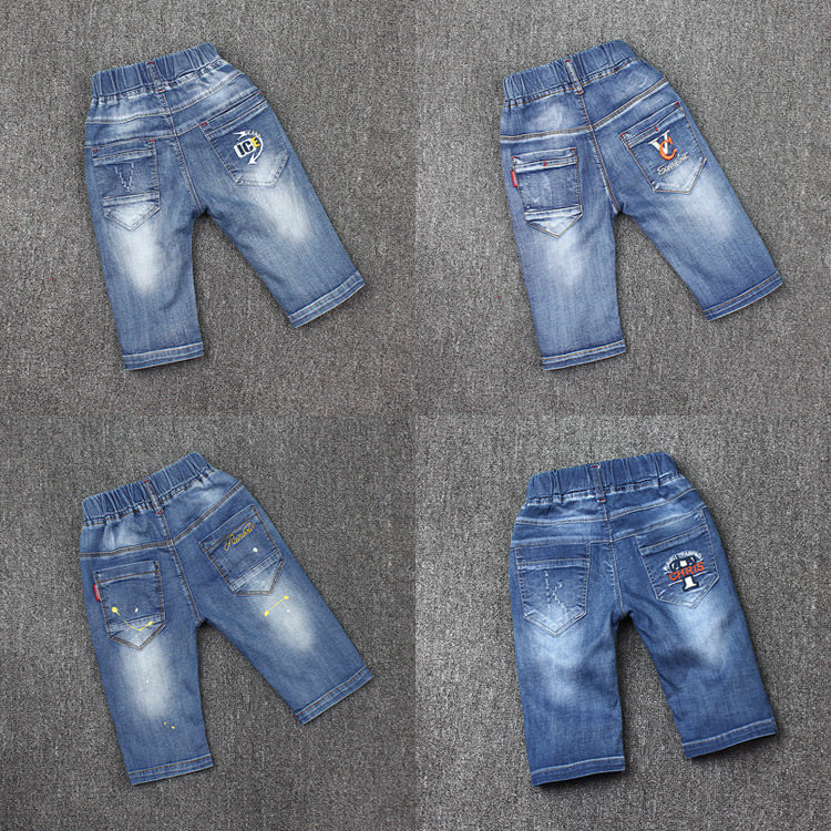 清仓夏装3-5-7岁薄款男童七分裤短裤柔软儿童中裤男宝宝牛仔裤子