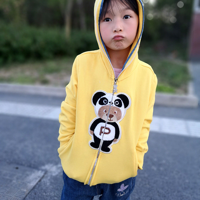 春秋外套男女宝宝上衣拉链开衫卡通连帽户外运动服中小童可爱洋气