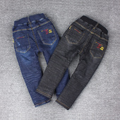 子男童加厚牛仔裤 秋冬装 加绒 11岁男宝宝加绒牛仔裤 儿童双层裤