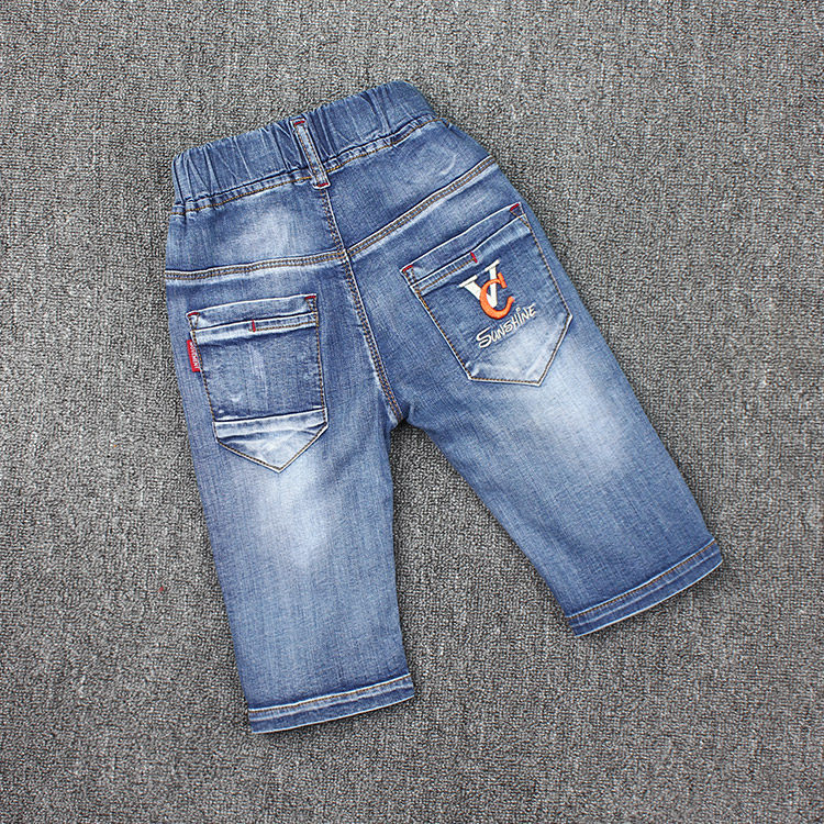 夏装薄款2-7-13岁儿童牛仔裤七分宝宝短裤牛仔七分裤男童裤子中裤