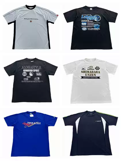 Vintage T-Shirt Japanese Retro Sports Print Embroidery Pattern Distressed Summer Unisex Short-Sleeve Jersey L6