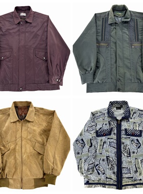 vintage古着棒球服中古工装复古阿美咔叽哈灵顿港风做旧外套V308