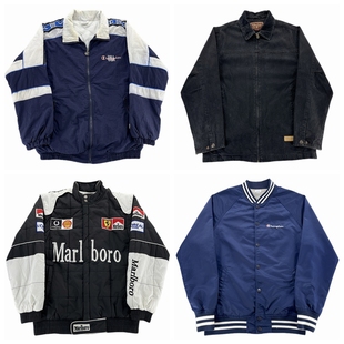 vintage古着外套美式复古街头oldschool宽松日系做旧春秋夹克A125