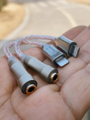 原装Lighting 转接头mfi认证C100芯片8芯镀银线 转换 HiFi高品质