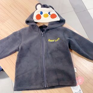 衣拉拉冬季儿童保暖上衣宝宝摇粒绒外出服休闲加绒外套岁末清仓