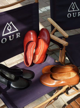 Mantova 曼托瓦水洗马皮复古一脚蹬豆豆鞋休闲芭蕾舞夏季女懒人鞋