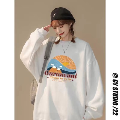 【拍3件】连帽设计感字母印花卫衣