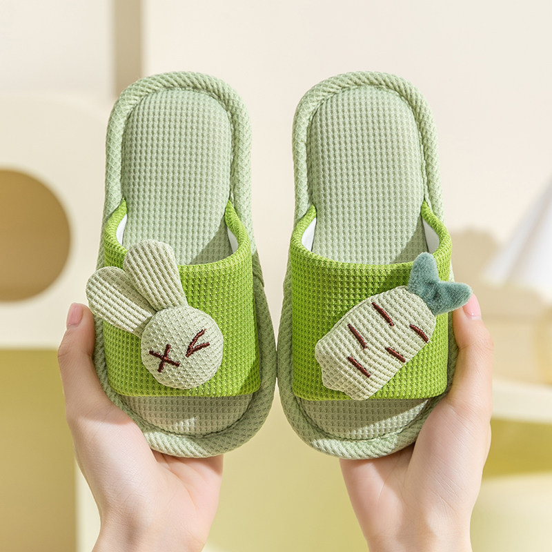亚麻拖鞋儿童春秋室内防滑软底男童女童四季棉麻亲子宝宝拖鞋夏季